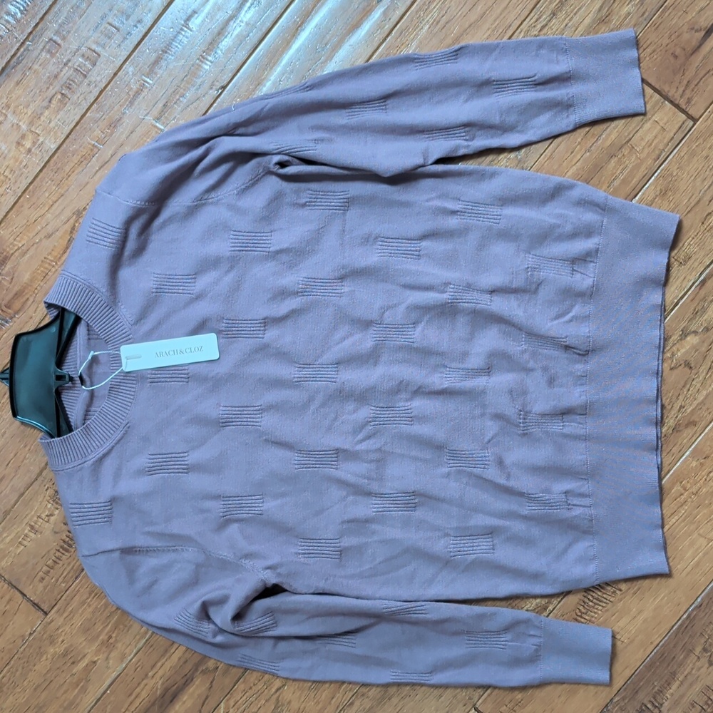 Arach & Cloz Lilac Mauve Crewneck Knit Sweater